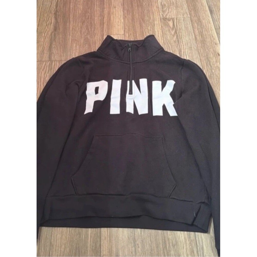 Victoria’s Secret PINK Y2K Quarter Zip LOVE PINK Pullover Sweatshirt Medium